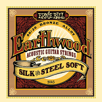 Ernie Ball 2045 - струны для акуст.гитары Earthwood 80/20 Bronze Silk & Steel Soft