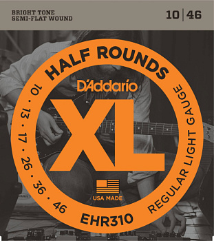 D'ADDARIO EHR310 - струны для электрогитары, Reg. Light, калён. ст., шлиф.опл, 10-46 