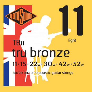 ROTOSOUND TB11 - струны для акустической гитары, покрытие - бронза 80/20, 11-52