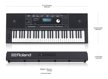 Roland E-X20 - синтезатор с автоаккомпанементом, 61 клавиша, 128 полифония, 253 стиля, 656 тембров