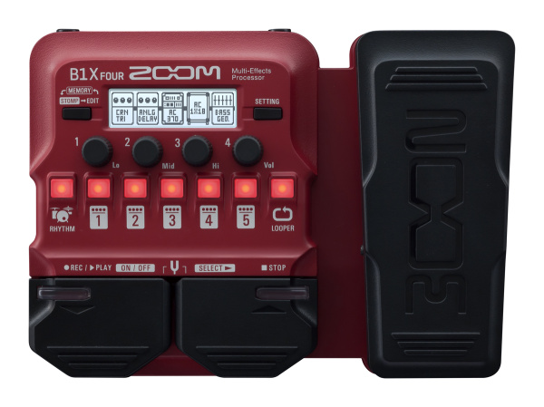Zoom B1X FOUR - басовый процессор мультиэффектов с педалью экспрессии, работает с Guitar Lab
