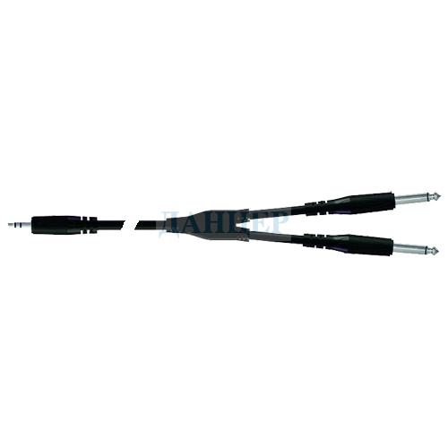Proel BULK505LU18 - инсертный кабель 3.5 jack stereo - 2x6.3 mono jack, длина 1.8 м