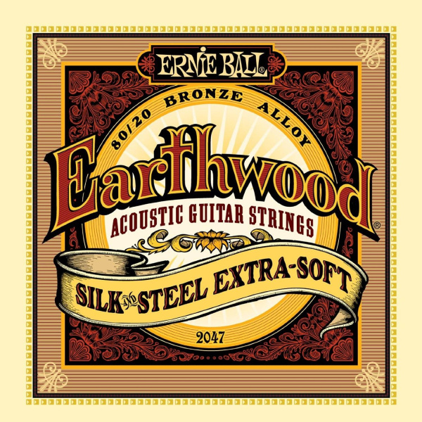 Ernie Ball 2047 - струны для акуст.гитары Earthwood 80/20 Bronze Silk & Steel Extra Soft