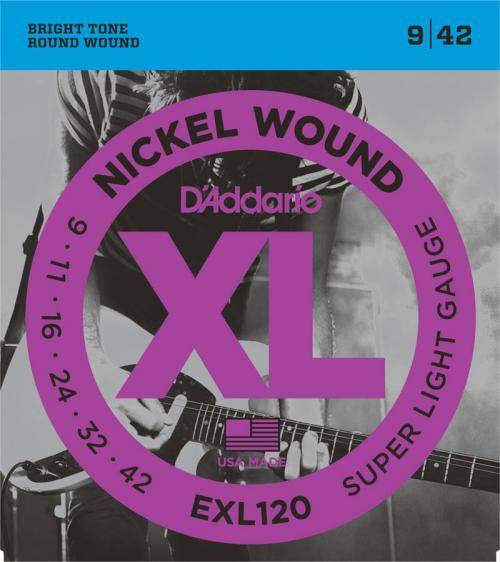 D'ADDARIO EXL120 - струны для электрогитары, Super Light, никель, 9-42