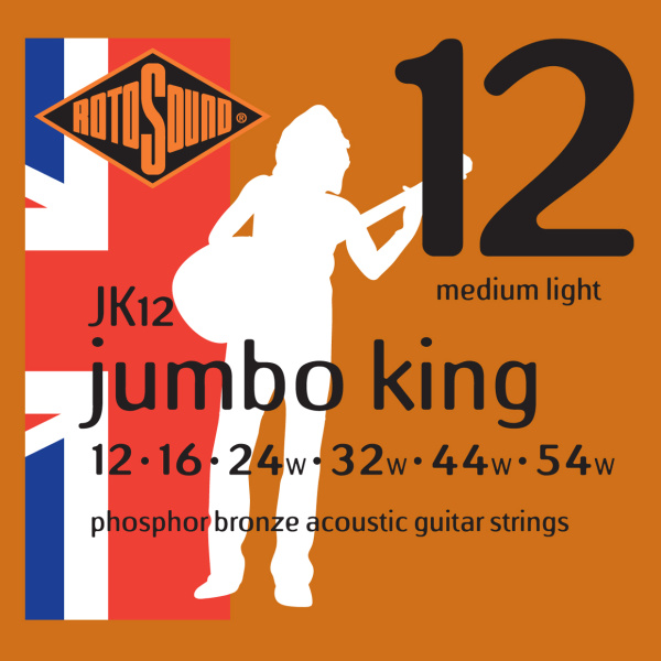 ROTOSOUND JK12 - Струны для акустической гитары, покрытие - фосфорированная бронза, 12-54 