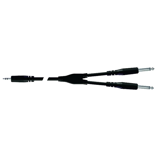 Proel BULK505LU18 - инсертный кабель 3.5 jack stereo - 2x6.3 mono jack, длина 1.8 м
