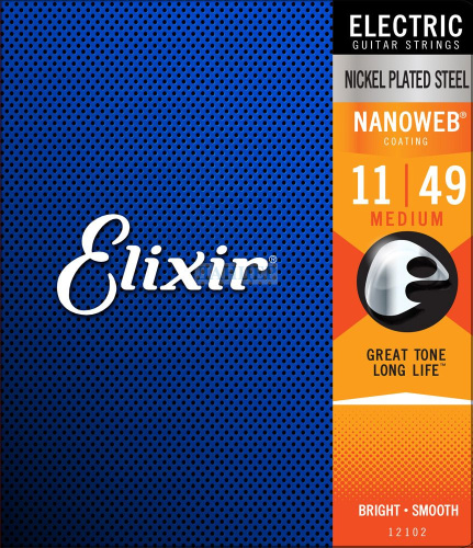 Elixir 12102 NanoWeb - струны для электрогитары Medium 11-49