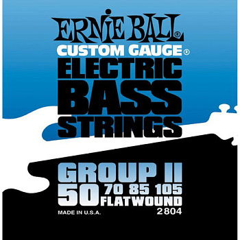 Ernie Ball 2804 - струны для бас гитары Flat Wound Bass Group II (50-70-85-105)