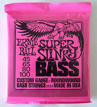 Ernie Ball 2834 - струны для бас-гитары Nickel Wound Bass Super Slinky (45-65-80-100)