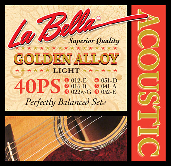 La Bella 40PS - Струны для акустической гитары, бронза, 012 016 022W 031 041 052