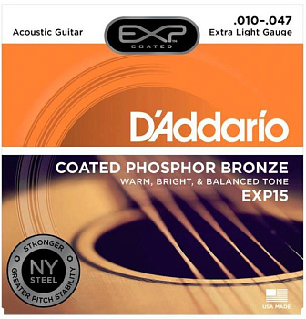 D'ADDARIO EXP15 - Струны для акустической гитары, экстратонкие
