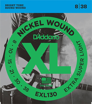 D'ADDARIO EXL130 - струны для электрогитары,, Extra Super Light, никель, 8-38
