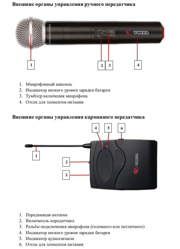 Микрофонная радиосистема Volta US-2