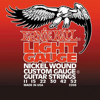 Ernie Ball 2208 - струны для электрогитары (11-15-22w-30-42-52), никелированная навивка
