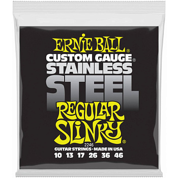 Ernie Ball 2246 - Струны для электрогитары (10-13-17-26-36-46) Regular Stainless Steel