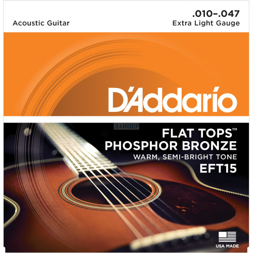 D'Addario EFT-15- струны для акустической гитары, фосфор/бронза