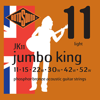 ROTOSOUND JK11 - Струны для акустической гитары, покрытие - фосфорированная бронза, 11-52 