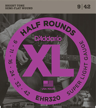 D'ADDARIO EHR320 - струны для электрогитары, Sup. Light, калён. ст., шлиф.опл, 9-42 