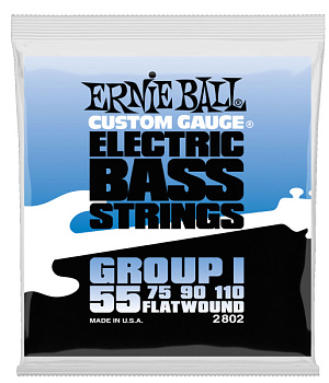Ernie Ball 2802 - струны для бас-гитары Flat Wound Bass Group I (55-75-90-110)