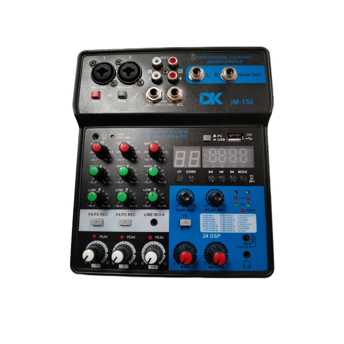 DK iM-150 - микшер- аудиоинтерфейс, 4 вход. канала, DSP, MP3, Bluetooth, USB 2.0