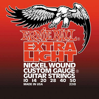 Ernie Ball 2210 - струны для эл.гитары Nickel Wound Extra Light (10-14-20w-28-40-50)