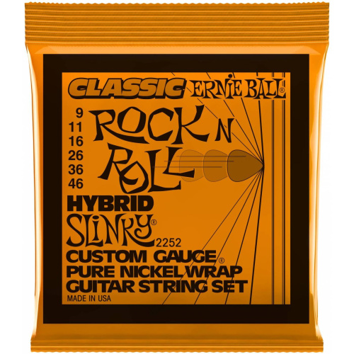 Ernie Ball 2252 - струны для электрогитары (9-11-16-26-36-46), никелевая навивка