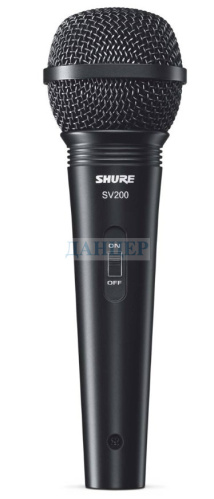 SHURE SV200-A - микрофон динамический вокальный с выключателем и кабелем (XLR-XLR), черный