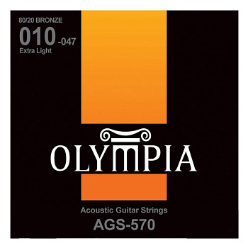Olympia AGS570 - струны для акустической гитары 10-14-23w-30-39-47 Бронза